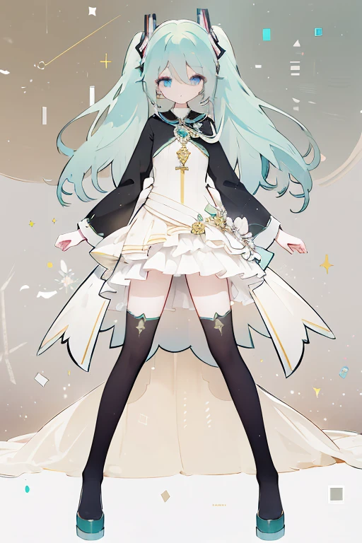 HATSUNE MIKU, LONG DRESS, LONG SKIRT, LONG DRESS, NO EXPRESSION, EXPRESSIONLESS, DETAILED EYES, long dress