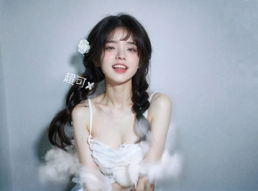 there is a woman,wearing white clothes,A flower in the hair, Xision Wu, Sha Xi, Hungry Ghost Festival, The album cover, wenfei ye, guweiz, xintong chen, xue han, lu ji, chengyou liu, Yoshitomo Nara, Chiho, yun ling