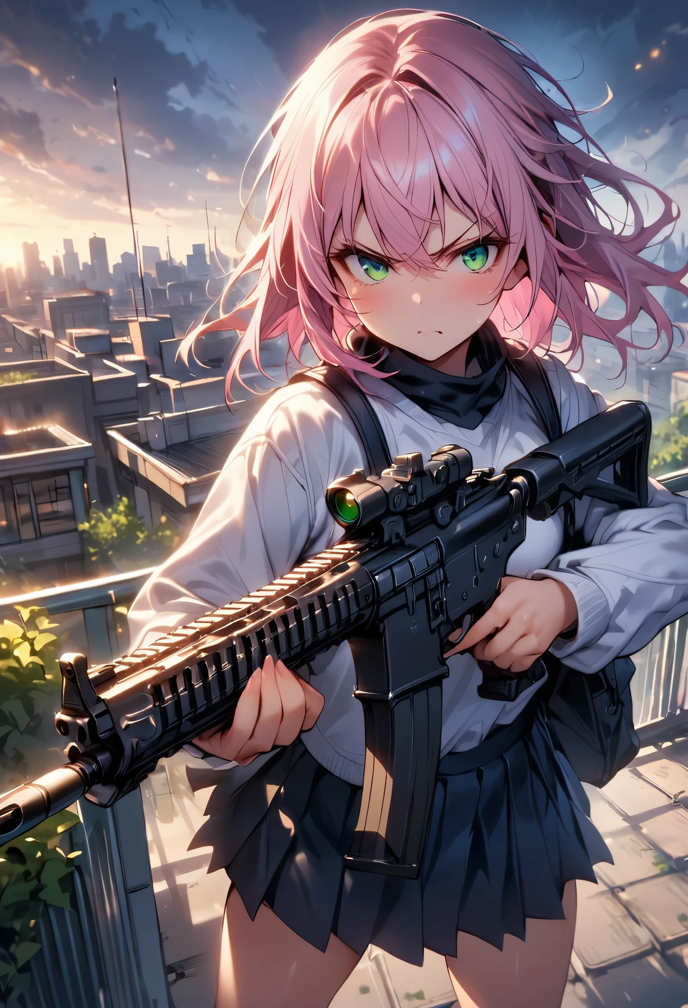 left hand, three fingers, holding weapon