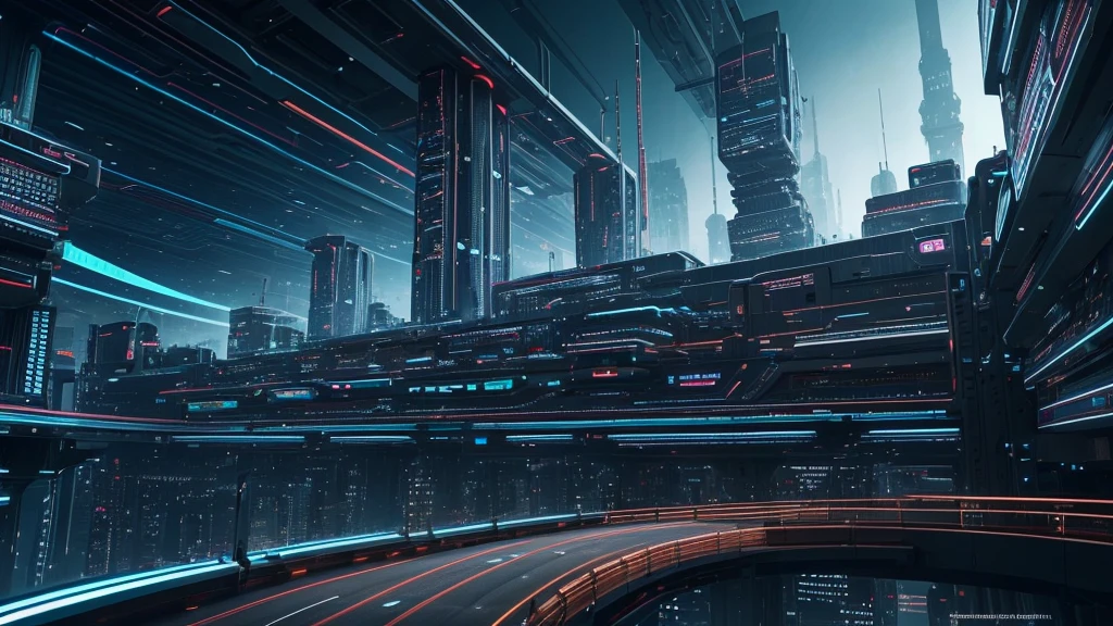 Using the concept of C language to modernize the city, we introduce a futuristic fortress with sleek high-rise buildings. Each structure is adorned with advanced optical fiber systems, connecting them in a harmonious technological network. High-tech elements such as refractors and fusion reactors are integrated into the architecture, giving off an aura of innovation and progress.
Showcasing the complex electronic world from a microscopic perspective, we zoom into the intricate circuit boards of the integrated quantum computer system. The circuitry glows with intricate lines and patterns, pulsating with an otherworldly energy. Enhance the visual art by adding texture to other parts of the scene, revealing the intric