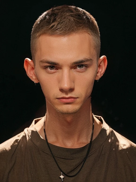 Male, Short hair, Serious