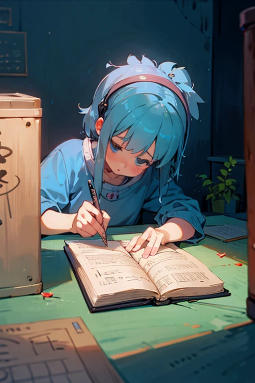 lofi girl writing