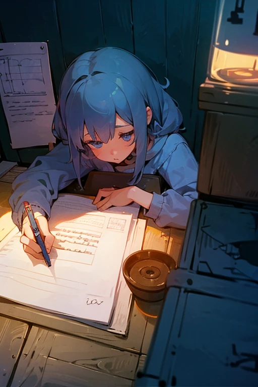 lofi girl writing