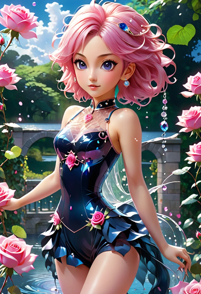 (Princesa menina com asas, Rosa, bolo, Glitter, Dramatic, sonhador, bolo, Aquarela, caprichoso, delicado, Tiara dourada, trending in artstation, altamente detalhado, Complexo, retrato, pintura digital, Tema Fantasia, vestido de fantasia, arte conceitual de fantasia, arte do personagem de fantasia, farisaico, adolescenteCorpo perfeito, corpo inteiro, sonhador, bolo, Aquarela, caprichoso, delicado, cabelo longo cor-de-rosa, arte de Lois e Lois Van Bahr, Art Station Trend, Very detailed, Complexo, retrato, pintura digital, elfo fada tremendamente bonito, Asas brilhantes, fofo, 8k, ((master part)), (extremely high quality), (circunstanciado), Beautiful, Big, Olhos bonitos, Beautiful, deusaVivendo em um jardim de rosas, Menina da natureza, Rainha, hiperreal, disco Rigido, card, fada rosa, Jardim das Rosas