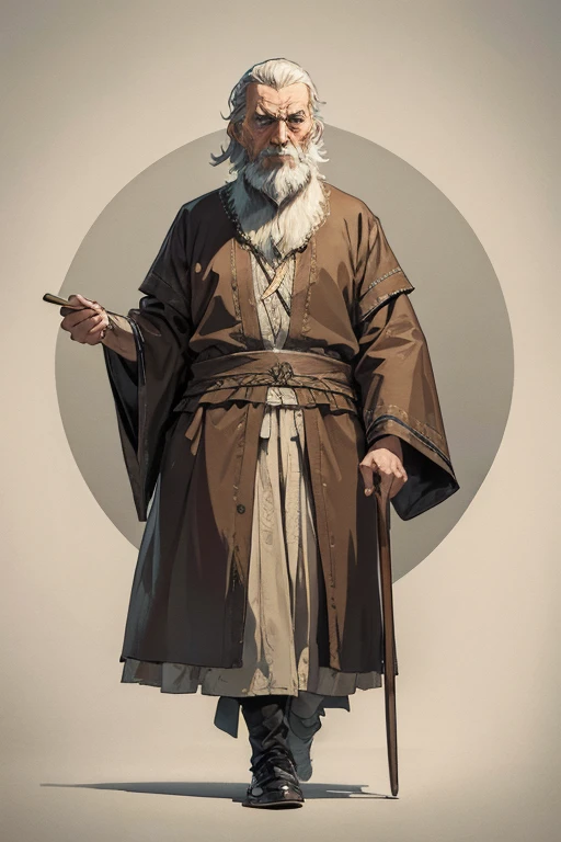 distinguished old noble lord walking, bored, uninterested, slavic clothes, ((grizzled old man))