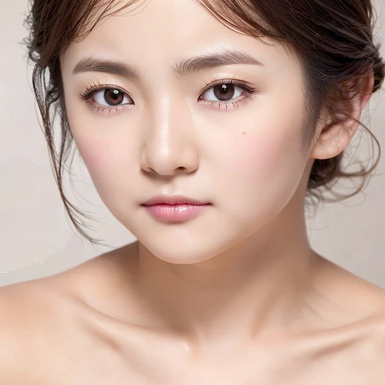 ((Top Quality)), ((8K)), ((Masterpiece: 1.3)), (Perfect Appearance), (Photorealism: 1.6), 1girl, solo, (extremely small :1.8), ((Realistic skin texture 1.9)), (Fine wrinkles throughout the skin: 1.6), (Dull skin: 1.4), (Skin without moisture: 1.5) , (Wrinkles on the face: 0.9), (Wrinkles on the corners of the eyes: 1.4), Double eyelids, tear bags on the lower eyelids,