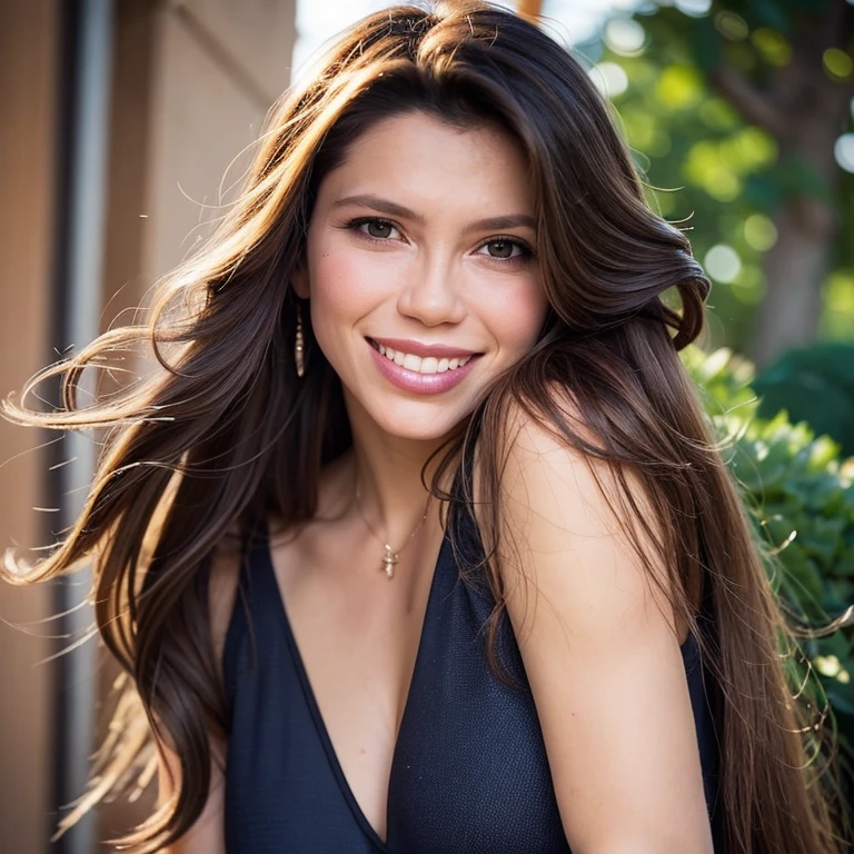 priority-enhancement:face-focused_high-quality, photo of an attractive brunet woman with long hair, looking at the camera, portrait photography, in the style of studio lighting, shot on Hasselblad 500 C/M --ar 73:128 --stylize 750