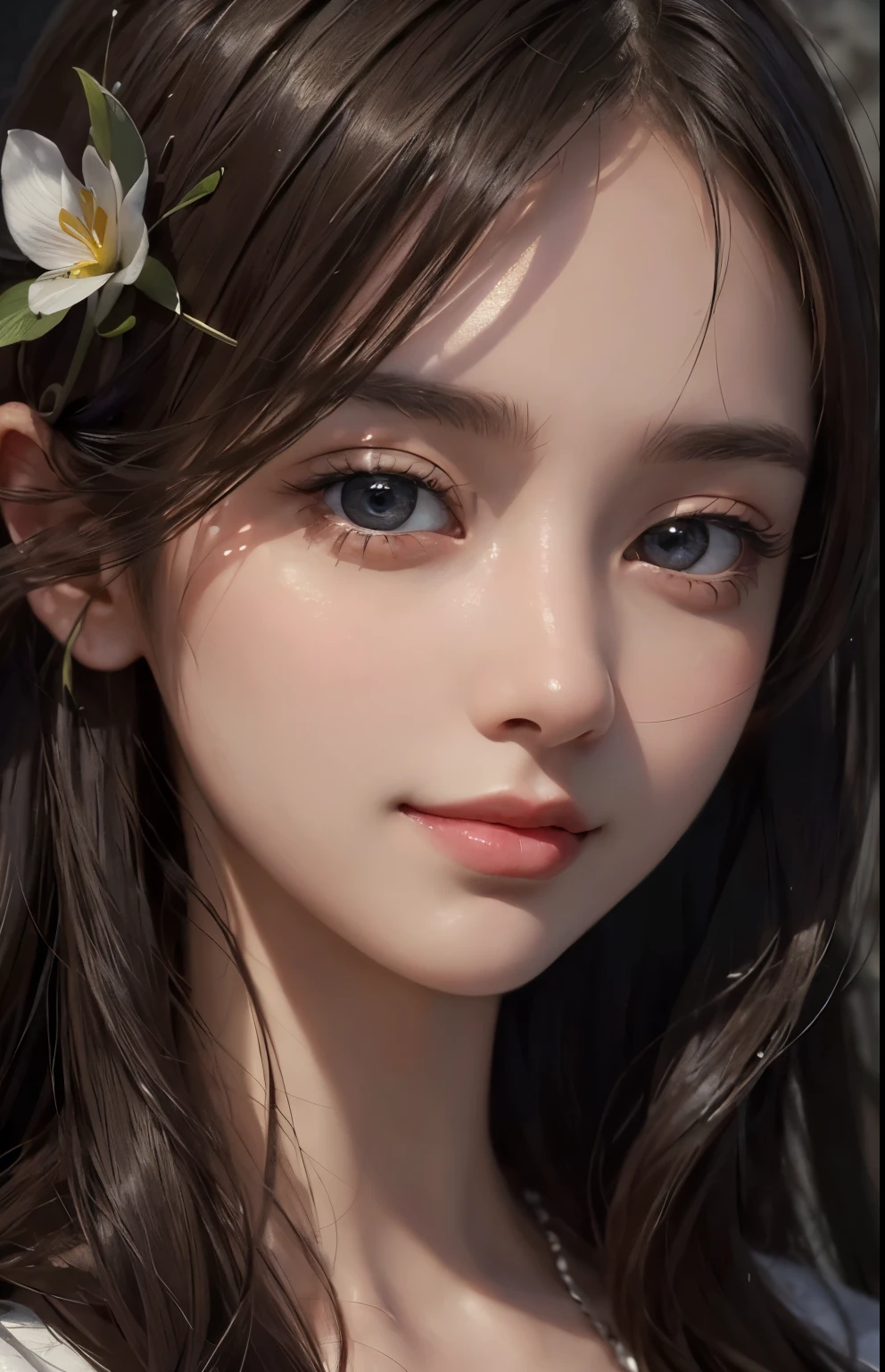(ultra realistic) , (illustration), (increase resolution), (8K), (extremely detailed), (best illustration), (beautiful detailed eyes), (best quality), (ultra-detailed), (masterpiece), (wallpaper), (detailed face), solo,1 girl, looking at viewers, delicate details, detailed faces, in the dark, deep shadow, low key,pureerosfaceace_v1, smile,
