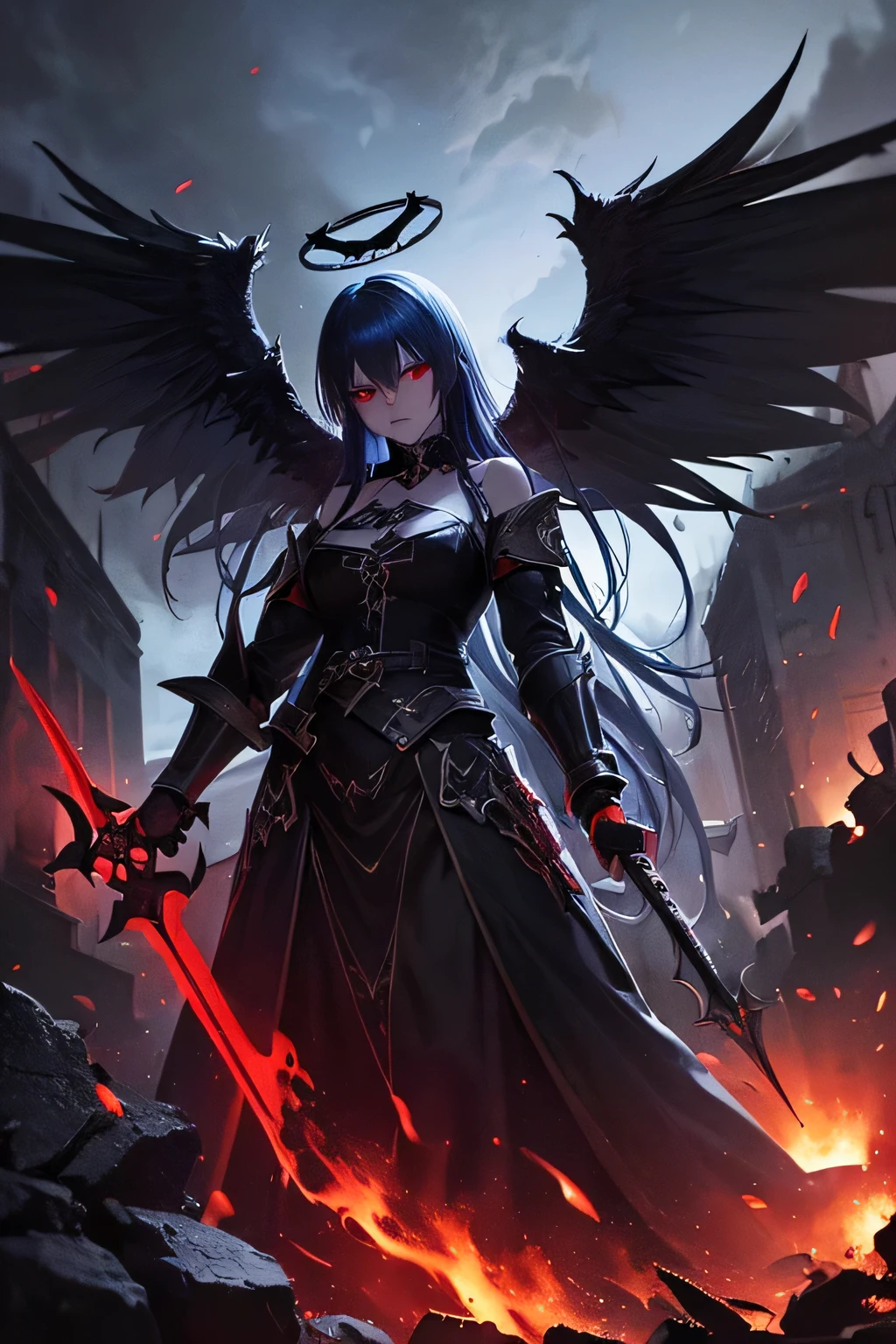 Young elven woman, pale skin, brown hair, a green eyes,  black clothes, small, dark fantasy, long ears, bladedancer, pissed, holding a sword