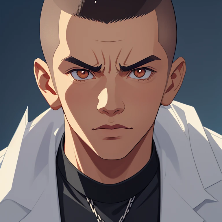 Male, Gangster, Shaved head, Delinquent, Serious, Teenager, No beard, Modern Clothes, Close up