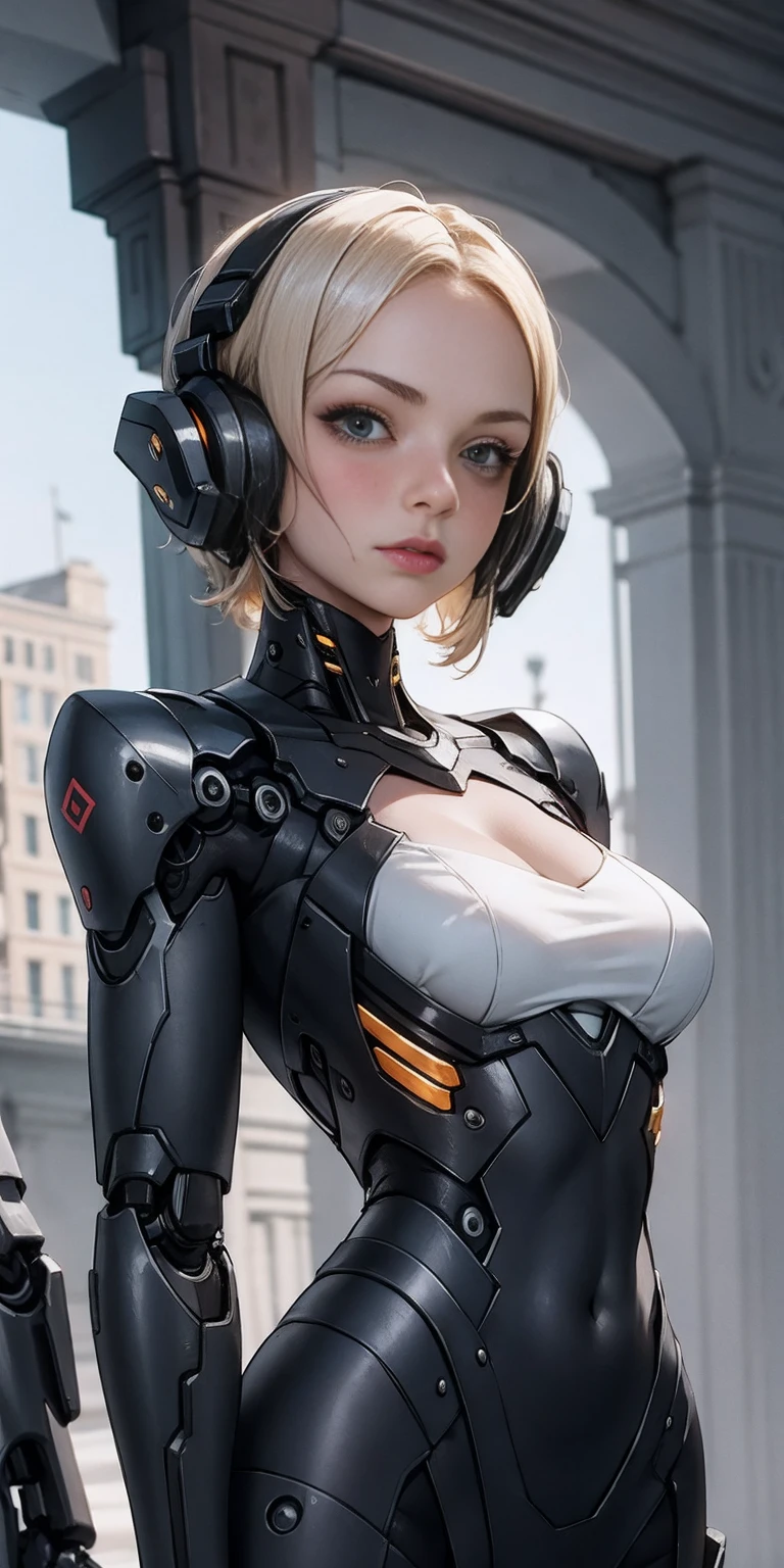 There is a woman in a robot suit posing next to an ancient building, Beautiful white girl half cyborg, Cute cyborg girl, Beautiful girl cyborg, Perfect Robot Girl, Cyborg girl, Young cyborg grady, Beautiful Female Robot, Beautiful robot woman, cyborg girl, perfect cyborg female, porcelain cyborg, Female robot, Beautiful cyborg images