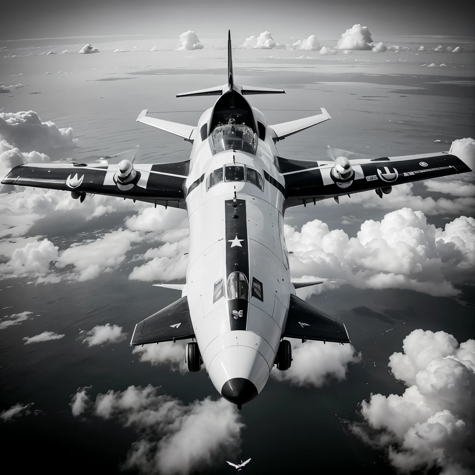 Create a basic black and white airplane