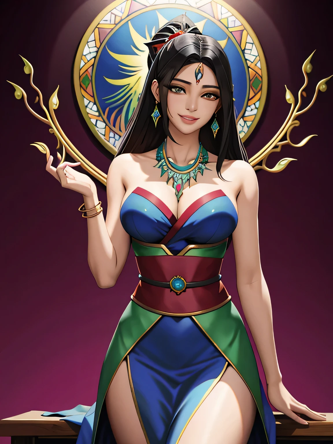 (Beautiful women and cloisonné, the most beautiful work in history supervised by Yoshitaka Amano, um sorriso fraco, e um fundo oriental.), texturas detalhadas, alta qualidade, high resolution, High Accuracy, realismo, Color correction, suitable lighting settings, harmonious composition, obras do Behance, mais detalhes XL, hentai, sooyaaa
