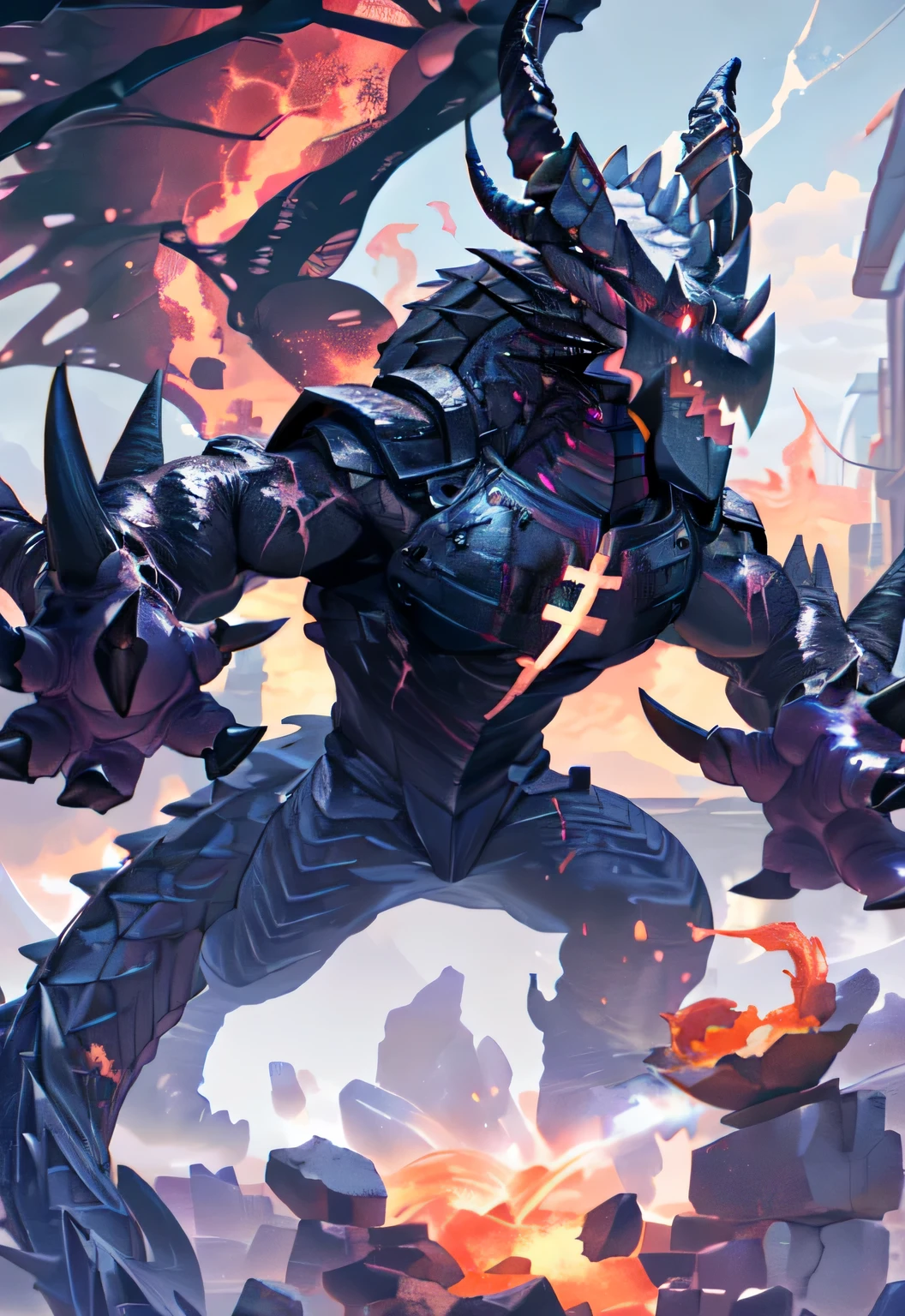 (The violent and powerful Black Dragon King,Wearing modern black and gold armor:100),Purple long style,(strong body,broad dragon body,majestic dragon wings,Sharp and huge dragon claws,粗Dragon tail,huge black dragon king:2),lotion,full crotch,(blue dragon flame:2),blood moon,Overwhelming presence,full body pictures,Very detailed,4k HD,There are scars on the face, Wearing sunglasses on head,The necklace hangs around the neck,(muscular body:1.3), There are scars on the face, Handsome, OK,(There are scars on the face), on the street,(Express),(city background),(There are scars on the face:1.2),(dragon horn),(Dragon tail),perfect masterpiece,(16K),Full body clothing,alone,((Strong)),,(double hand cross),(dick:1.2),(double hand cross:1.5),(hand:1.3),(intense expression.:1.2),(imagine:1.5),Strong,muscle,((Holding a gun in hand)), (Bulletproof vest)),Serious expression