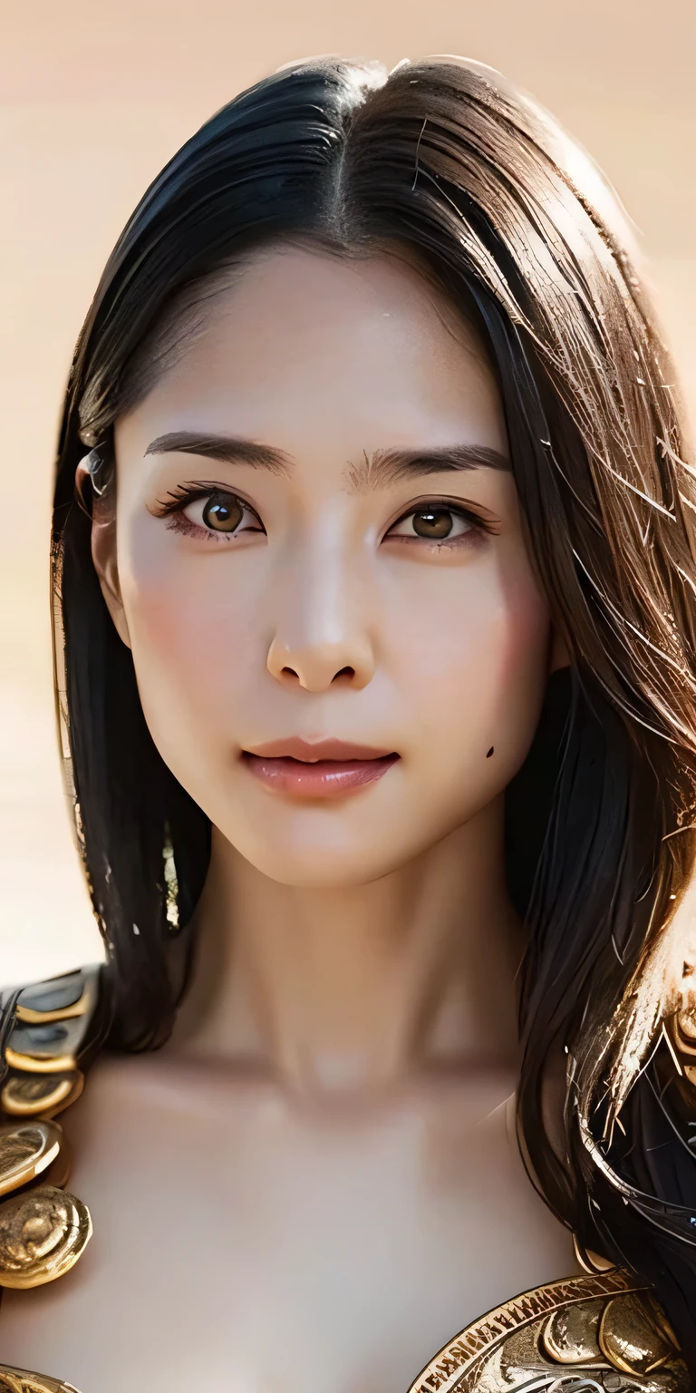 realistic, High resolution, soft light,1 female, alone, hip up, glowing skin, (detailed face), chinese armor