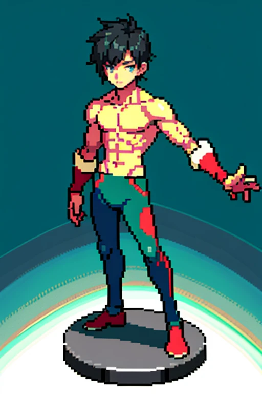 Pixel art style,8k,anime figure, boy