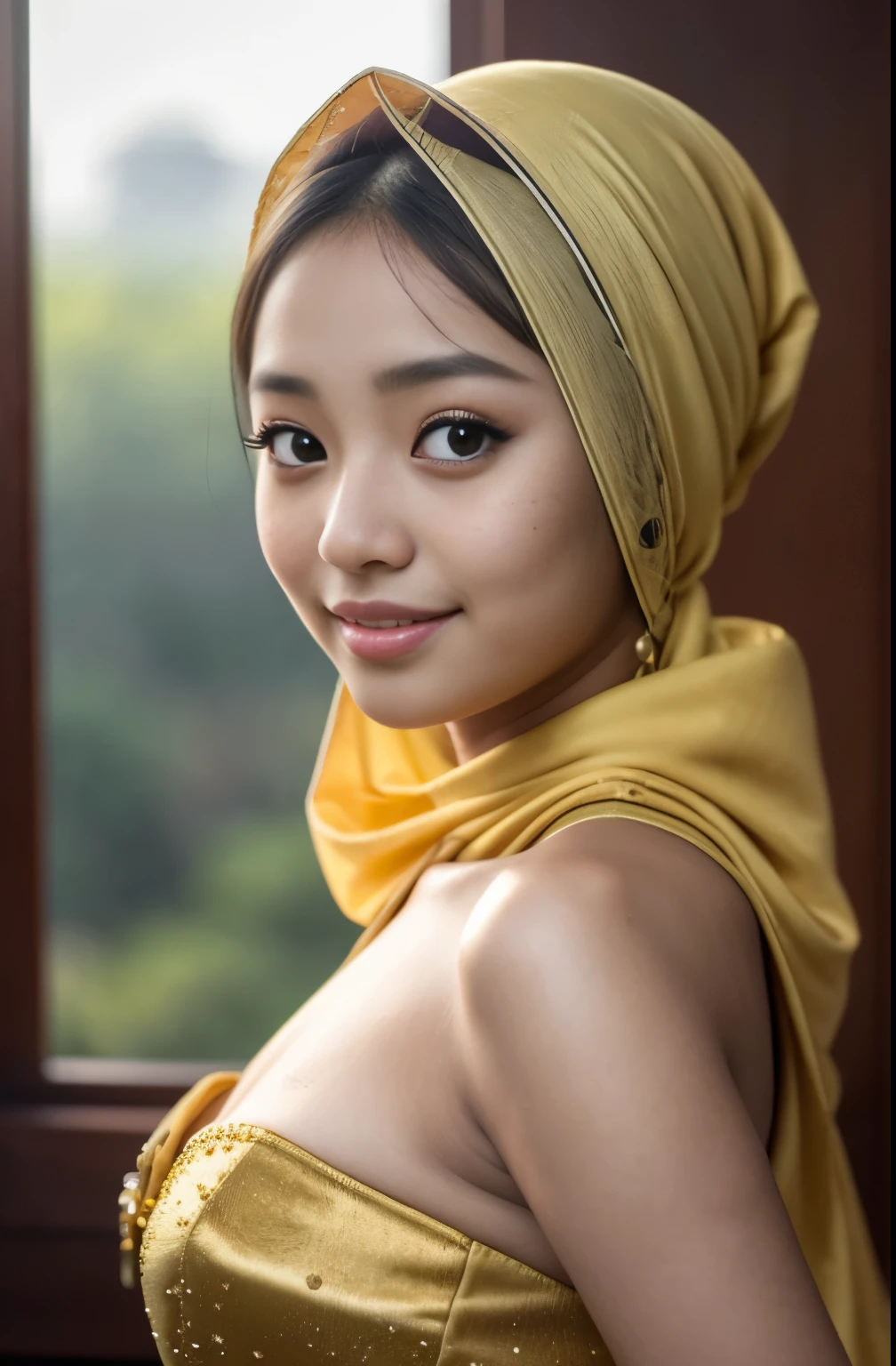 tzuyu, iu, yooa, bellydancer, cleavage, two beautiful javanese and chinese with hijab and few soft freckles, mole below eyes, detail skin texture, smile, , dramatic light , Rembrandt lighting scheme, (hyperrealism:1.2), (8K UHD:1.2), (photorealistic:1.2), shot with Canon EOS 5D Mark IV, detailed face, detailed skin texture, 35mm, over-the-shoulder shot,cool-toned color grading, Deep Focus cinematography effect, Natural Lighting, high quality, ultra detail, 8k resolution,