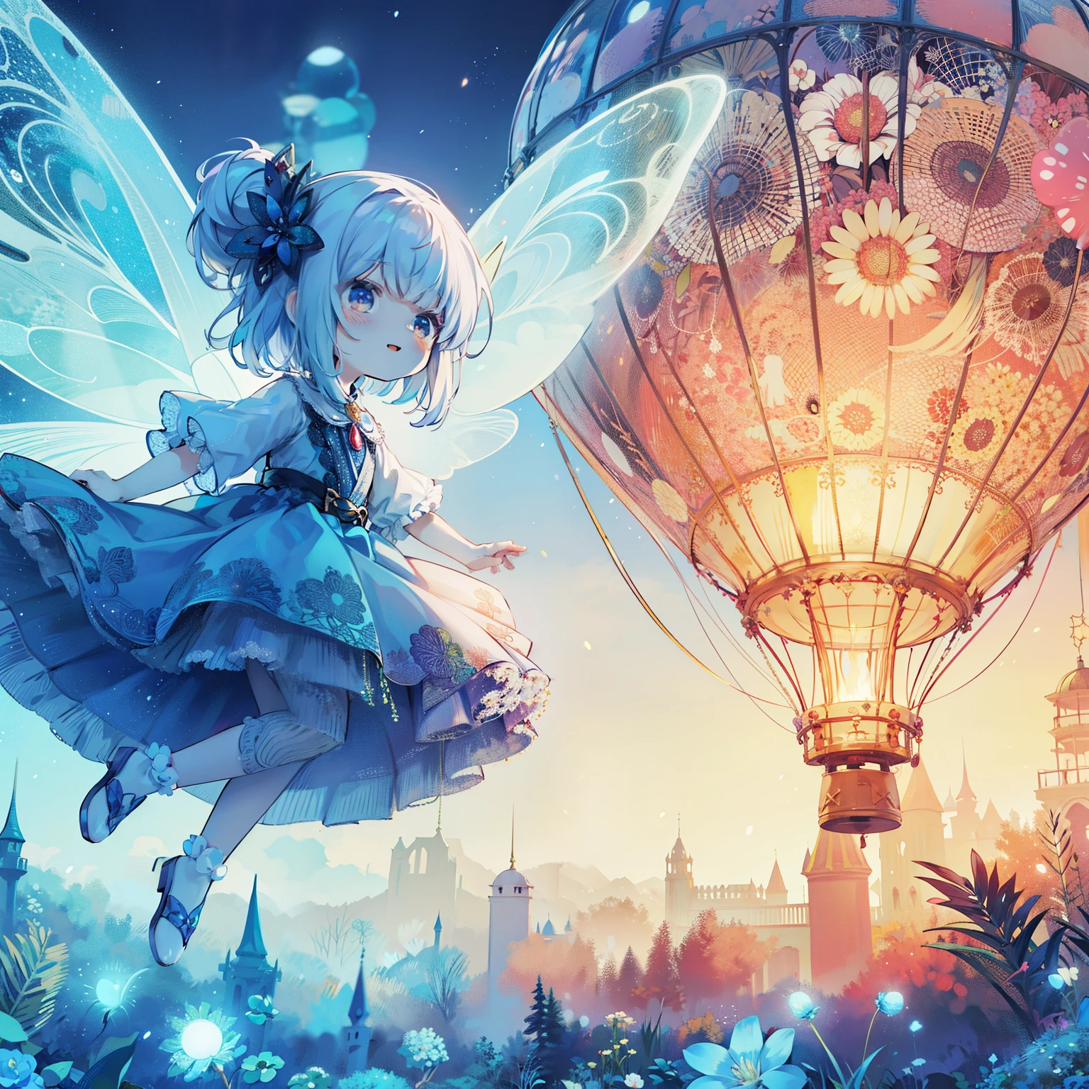 smile,anime, fairy, girl, hot air balloon, fairy, fairy, fairy, fairy, fairy, fairy, beautiful fantasy anime, anime fantasy artwork, anime fantasy illustration, beautiful anime artwork, ethereal anime, beautiful anime art, anime art wallpaper 4 k, anime art wallpaper 4k, daytime ethereal anime, anime art wallpaper 8 k, cute detailed digital art, fairy atmosphere