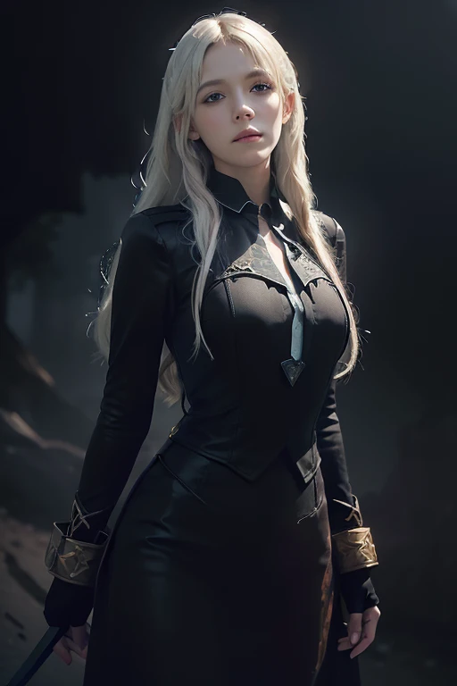 realista, Charismatic, muito detalhe, vestindo o figurino de grega, wearing a belt and a pair of magic gloves, monge, she's Greek, tema medieval de fantasia, long blonde hair Greek style braided, 25 anos, corpo inteiro, uma mulher na imagem, olhos azuis, rosto de princesa, roupas brancas com azul, fazendo pose de kung fu, background Floresta com ruinas de um templo, corpo definido, treinando, cabelos loiros, sorriso sedutor, red lips, sorriso leve, Expressions, determinado, Realismo, cinematic lighting, Virado, perspectiva