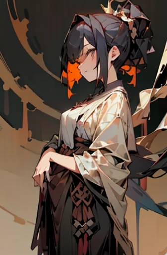 (masterpiece), (High resolution), (super delicate)breast enhancement,(snap shot), antique,Photographed from the front, Unique atmosphere、((spiky hairstyles))