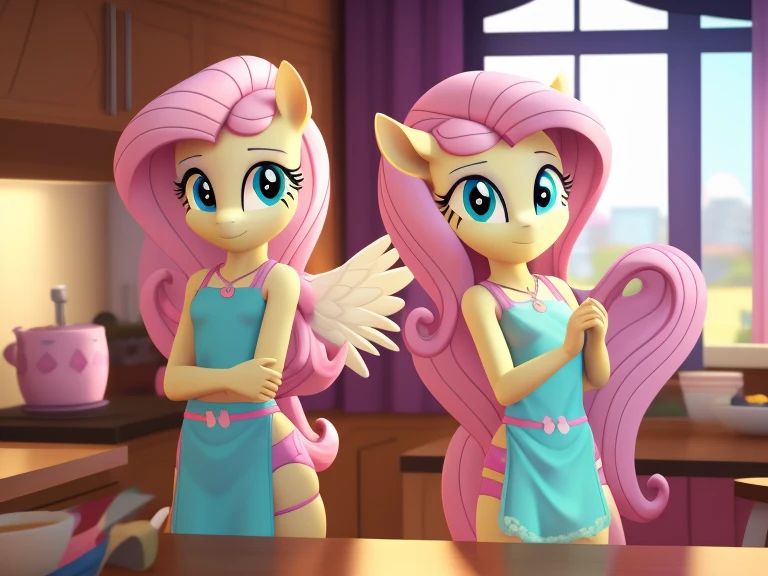 An anthropomorphic young fluttershy, wearing only underwear, translucent underwear, spread wings, open arms, standing, waiting in the room, young, pony close to teenage girl, Low poly rendering by senior environment artist, Polycount trends, furry art, adorable digital paintings, cute 3d rendering, from overwatch, Super detailed rendering, cute detailed digital art, Highly detailed soft lighting, yellow pony, Stylized as a 3D rendering, Cute pony anime visuals, nsfw
