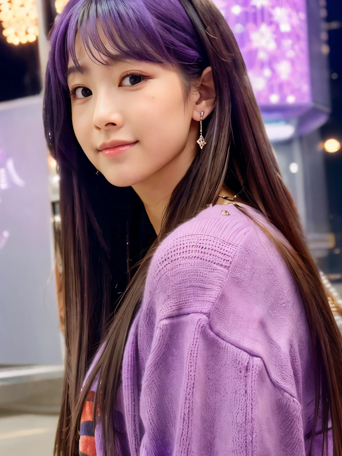 Long hair, purple, idol
