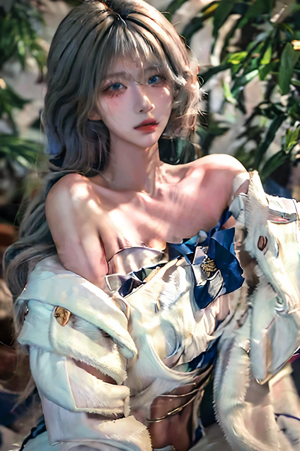 Beautiful woman with perfect body:1.4,layered hairstyle,prominent cleavage:1.5,whole body,Highly detailed facial and skin textures,double eyelids,whiten skin,long hair