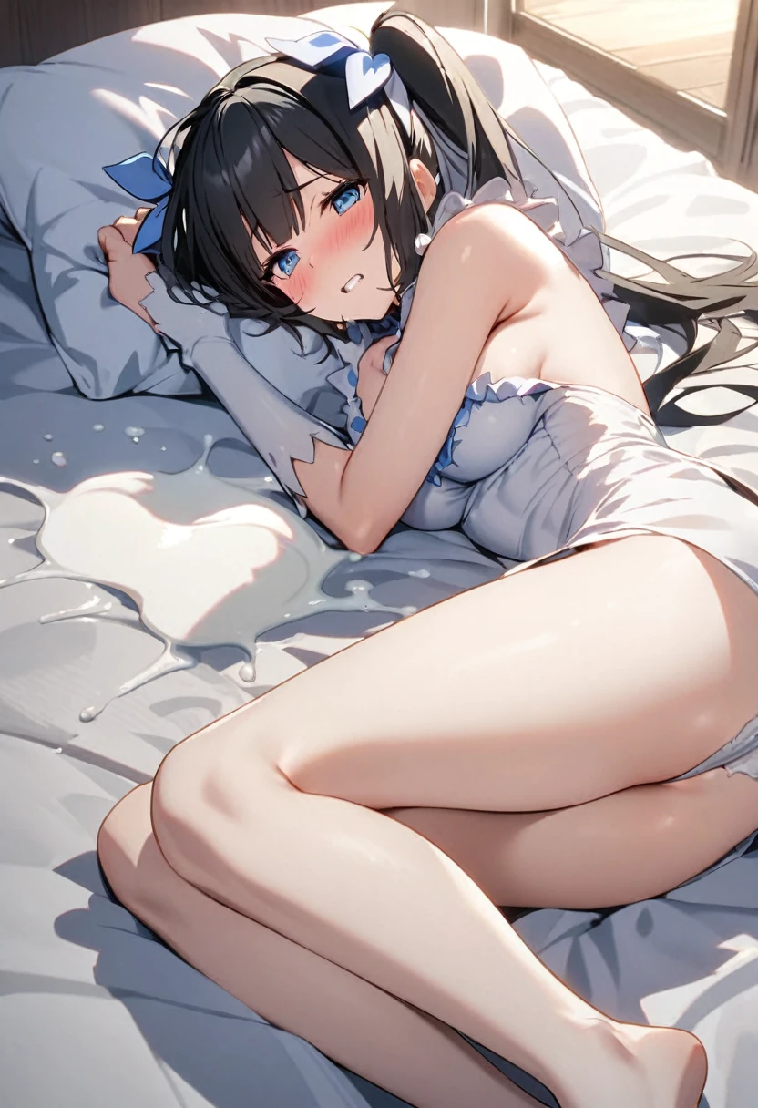 Hestia spilled milk on the bed