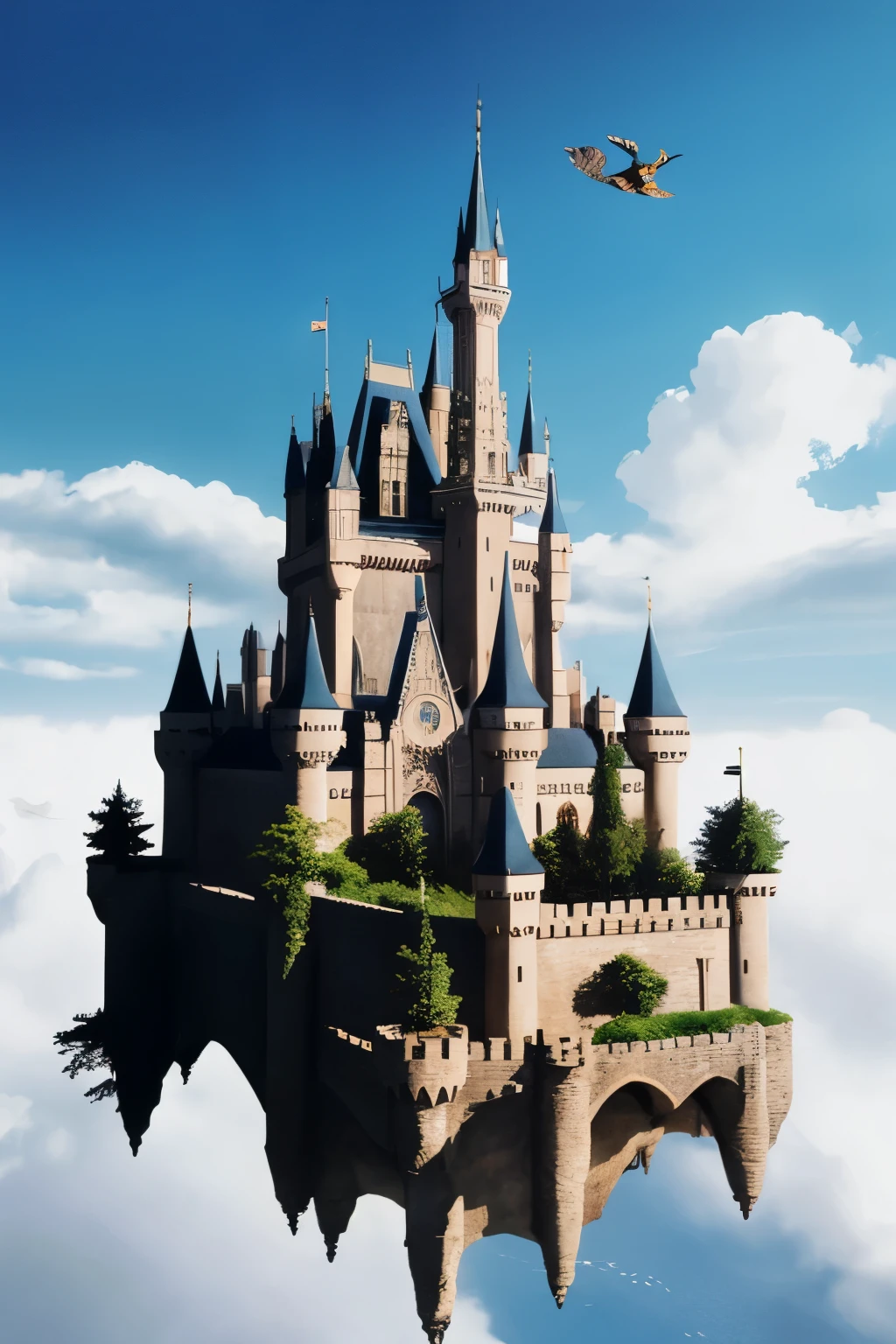 castle , beautiful,majestic, monarch , floating in the air