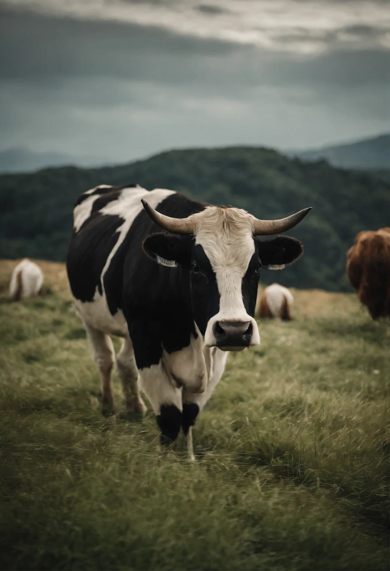 ox、holstein、Eating grass、One animal、Makihara Noriyuki