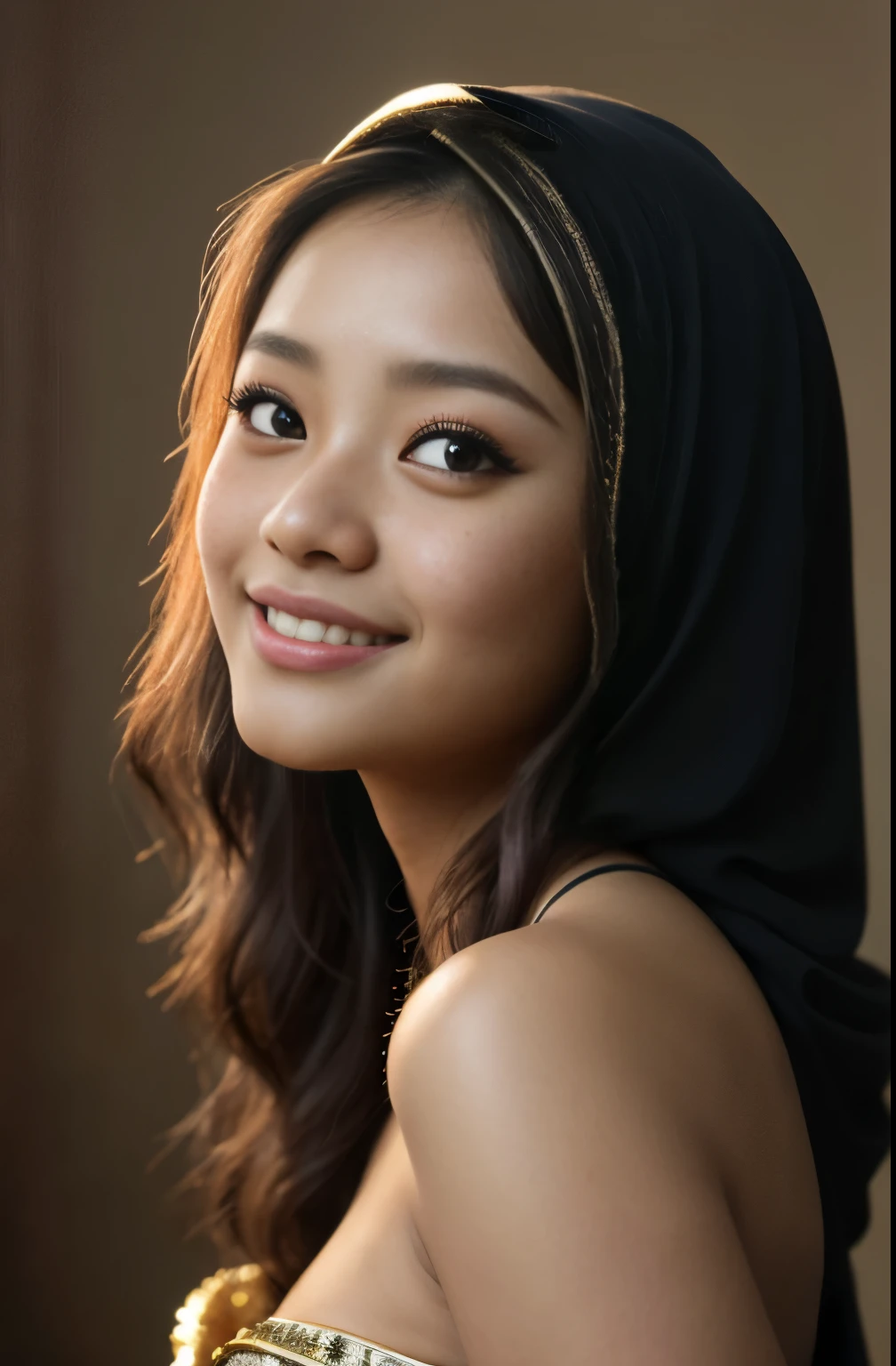 tzuyu, iu, yooa, bellydancer, cleavage,  two beautiful javanese and chinese with hijab and few soft freckles, mole below eyes, detail skin texture, smile, , dramatic light , Rembrandt lighting scheme, (hyperrealism:1.2), (8K UHD:1.2), (photorealistic:1.2), shot with Canon EOS 5D Mark IV, detailed face, detailed skin texture, 35mm, over-the-shoulder shot,cool-toned color grading, Deep Focus cinematography effect, Natural Lighting, high quality, ultra detail, 8k resolution,