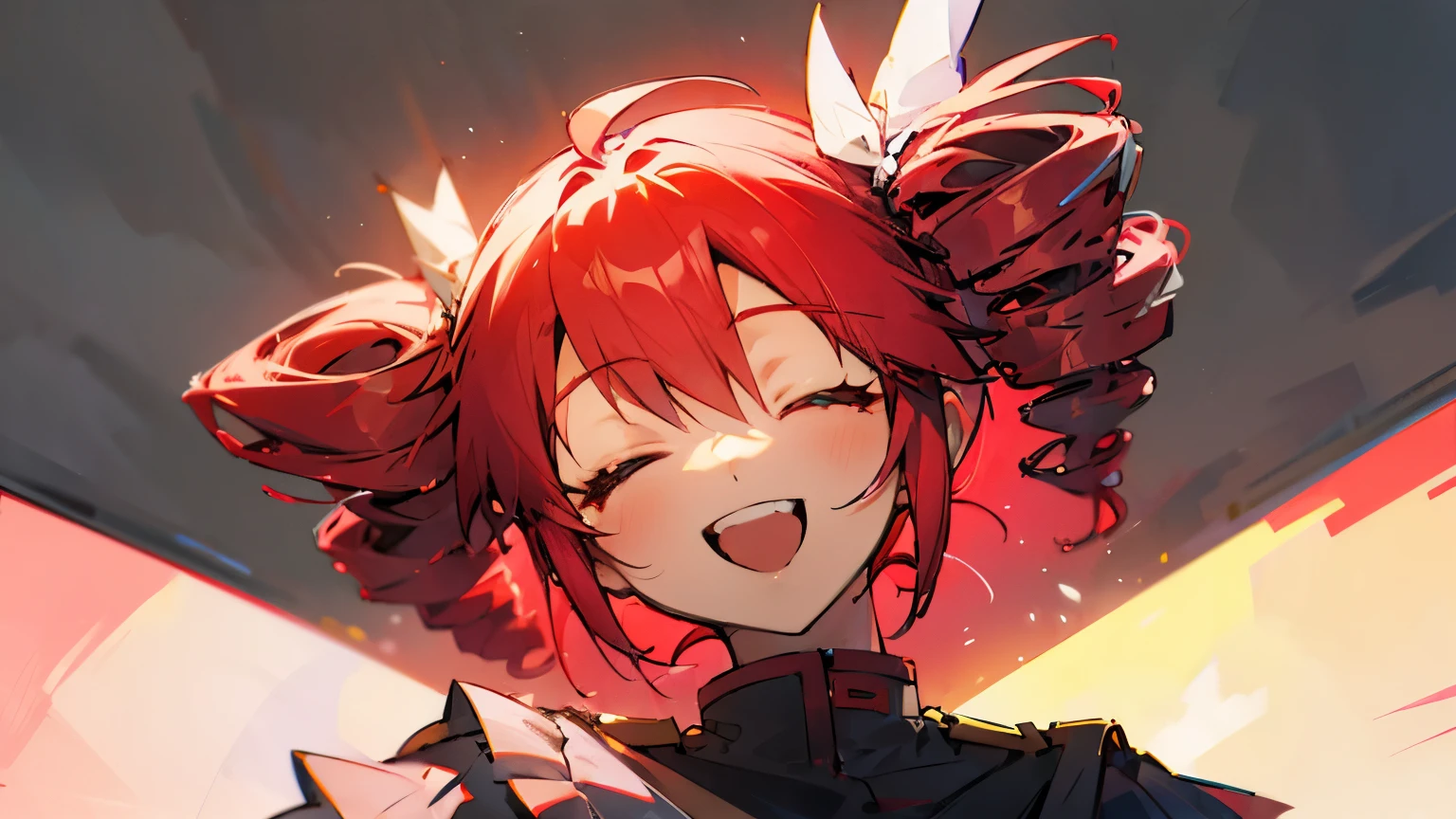 Red-haired girl laughing