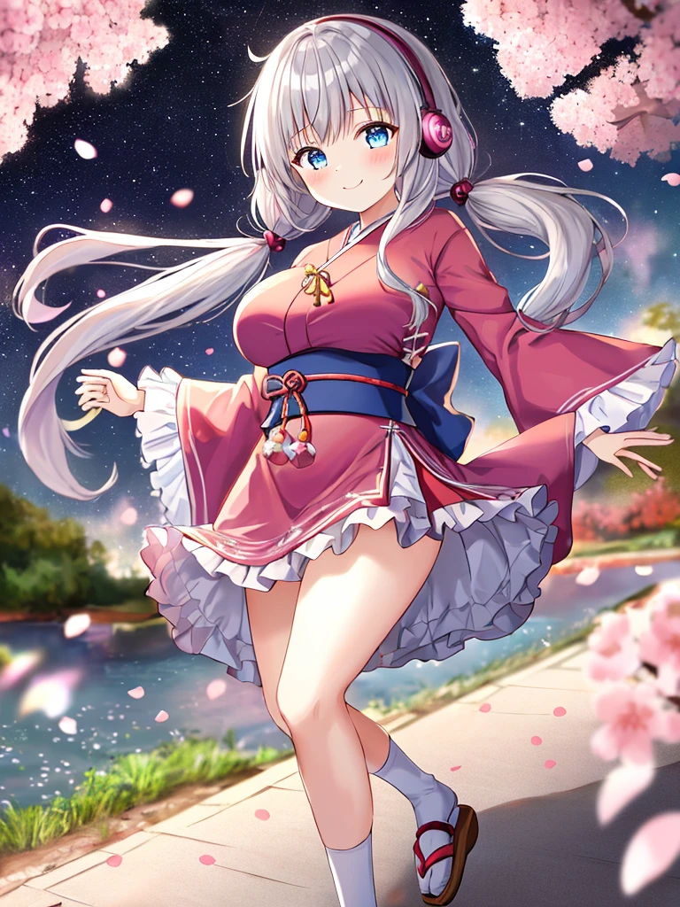 Illustration spells(prompt)
(((masterpiece,ultla highres,8k))),((best quality, high quality illustration)) (ultra-detailed small face),(convenient censoring,manga line drawing,extreamly detailed thick line drawing,)
BREAK
(pov,looking at viewer,full body,)
((from below,))
BLEAK
((1 girl ,))
((very huge breasts,))
((very girl,cute face,baby face:1.8,))
((light silver hair,))((light sky blue eyes,))
(straight hair,)(verylong hair,)
((little smile,))
(large hair ribbon,)
(low twintails,)
(large rabbit's ear headphones,)
((peasant pink dress in a Gothic style with a lot of frills,))
BREAK
(Cherry blossom petals dance in the wind),
(cherry blossom, cherry blossom tree:1.3),
(Japanese garden),
((blurry background,starry sky,))
