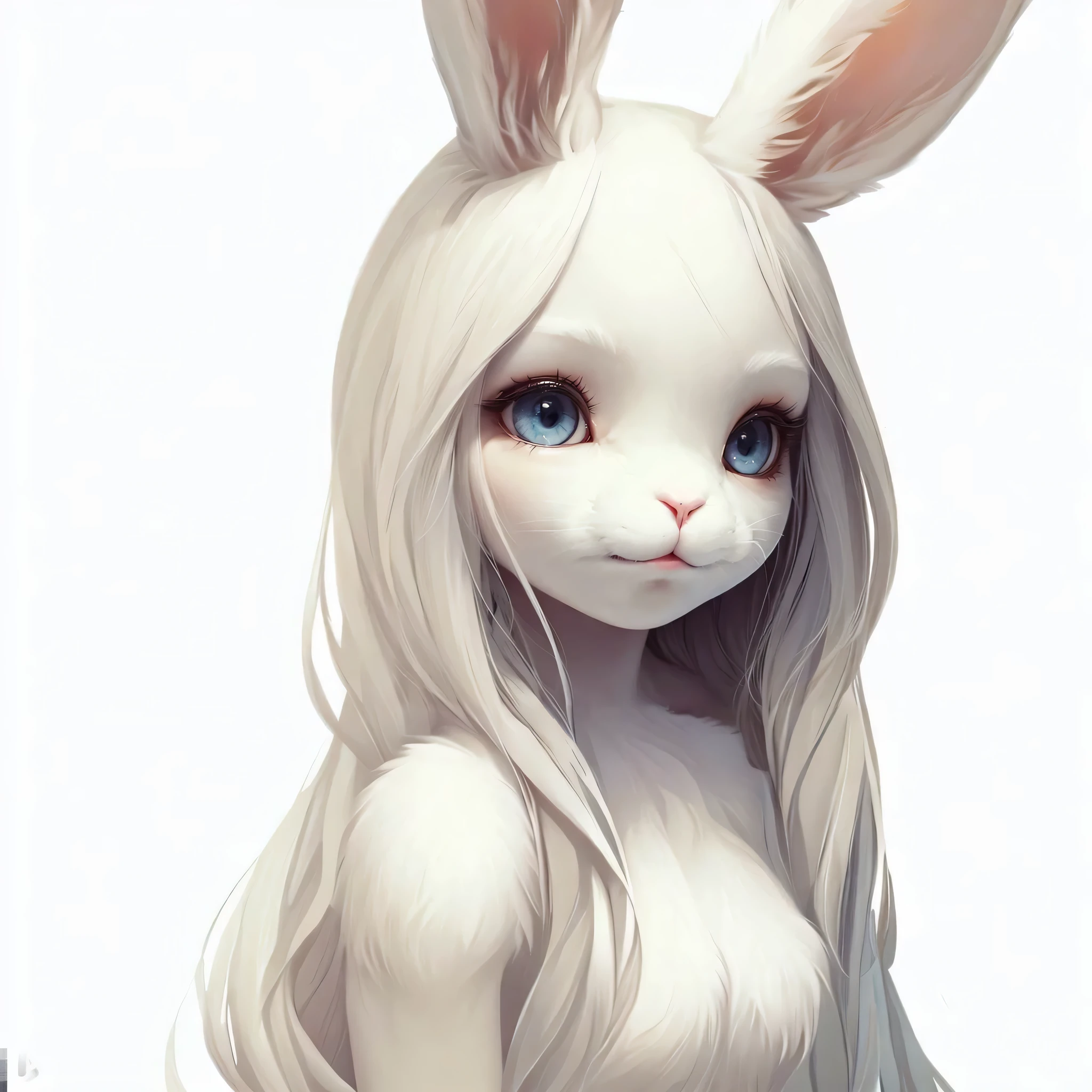 animado, blanco, conejo, chica, pelo largo, blue eyes, blanco, ultrarealistic sweet bunny chica, adorable pintura digital, bunny chica, lindo arte digital detallado, lindo conejito antropomorfo, original chibi bunny chica, blanco conejo, detailed digital animado art, lindo arte digital, anthropomorphic conejo, tipo germen. Alto detalle, digital animado art