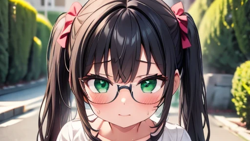 highest quality,wonderful,finely,extremely detailed CG unity 8k wallpaper,written boundary depth,1 girl, big breasts,(NSFW), (vaginal,sex ), (sweat:1.3), black hair, glasses, green eyes,twin tails,full body, highest quality,Super detailed,unity 8k wallpaper,game CG,