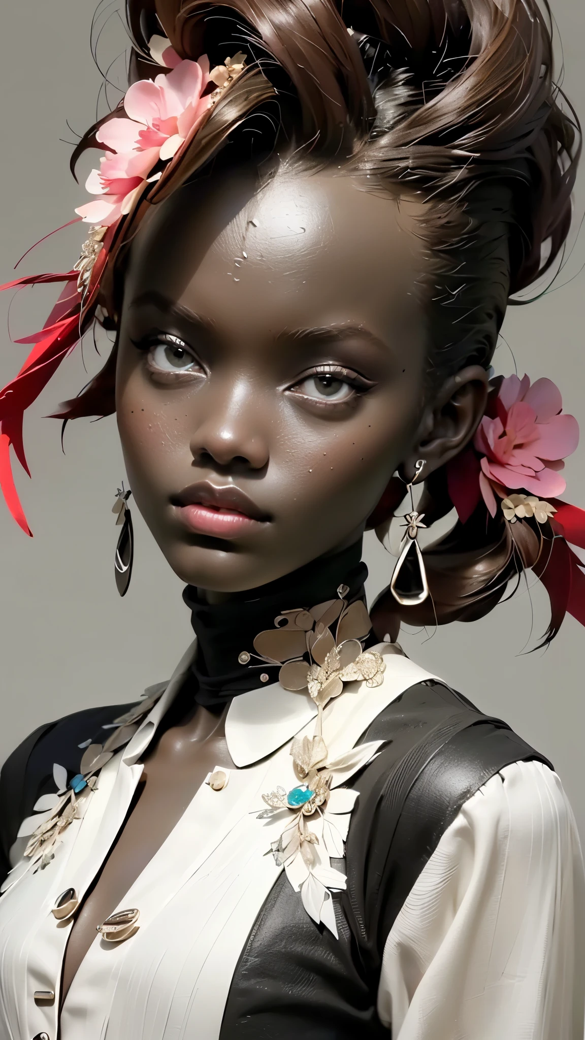 ((Long shot:1.4, dynamic pose:1.4)), (( young single African American woman:1.6)),(( beautiful, sensual and self-confident:1.5)), ((light brown and shiny eyes, afro hair :1.5)), ((ultra detailed:1.5)), sensual smile, beautiful full and shiny lips, with tattoo on arm and cheek, handsome hairstyle:1.2, cyberpunk, cyberpunk handsome, dreamy, ((beautiful and detailed hair, soft and bright:1.3)), dark atmosphere, cyberpunk clothing, ultrarealistic 8k, cyberpunk 20 years. a model child, The portrait, highly detailed 32k digital art, Beautiful digital artwork, Cyborg Cyberpunk. ((colors, cyan, greens, pink, brown: 1.2)), 8k realistic digital art, soft neon lighting on the face and body, ((highly detailed: 1.4), ((masterpiece)), (hyper detailed and beautiful: 1.3), (Photorealistic: 1.4)