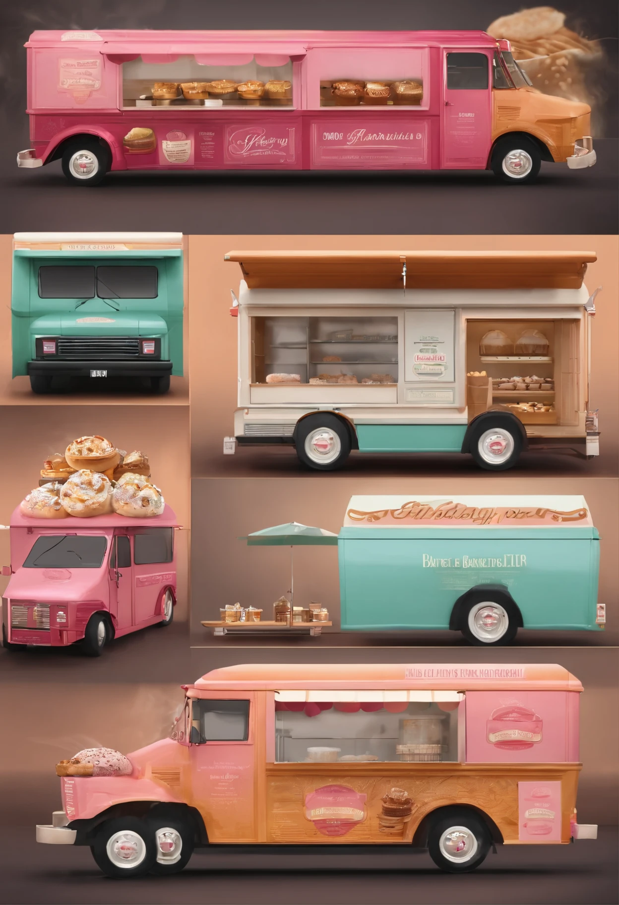 Create a bakery food truck design,