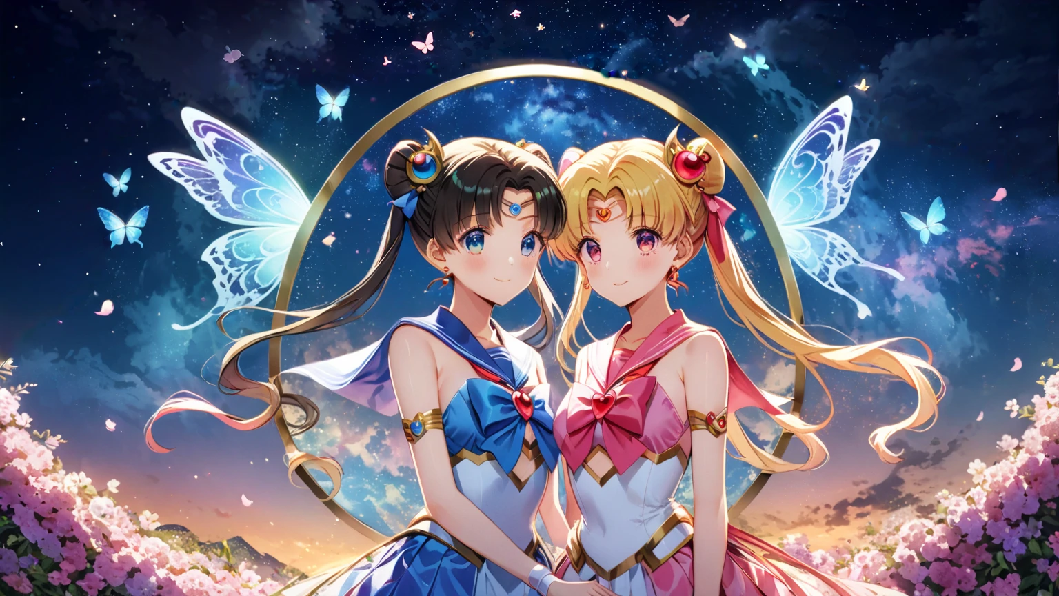 ((masterpiece)),(best quality),official art,very delicate and beautiful,highly detailed CG,Unity 8k wallpaper,super detailed,beautiful fine details,highly detailed face,1girl,  sailor moon, night sky,  detailed face, face focus, shiny skin,  nigh sky, moonlight, moon,  white gloves, magical girl, flyring