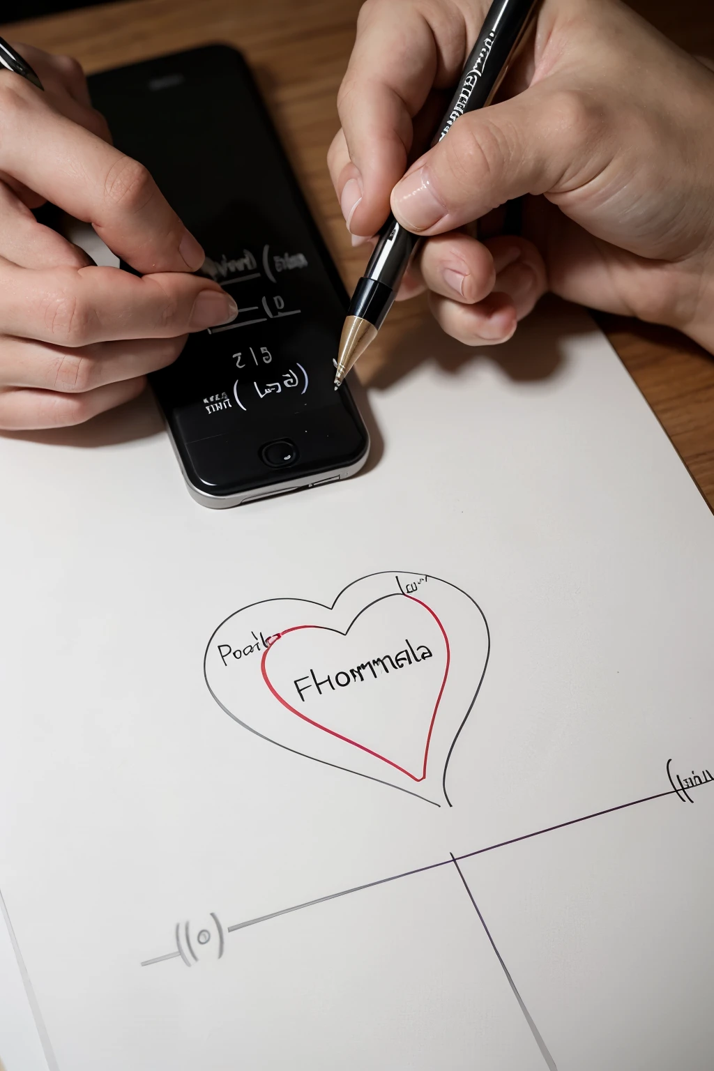 draw chemical formulas formed into a heart