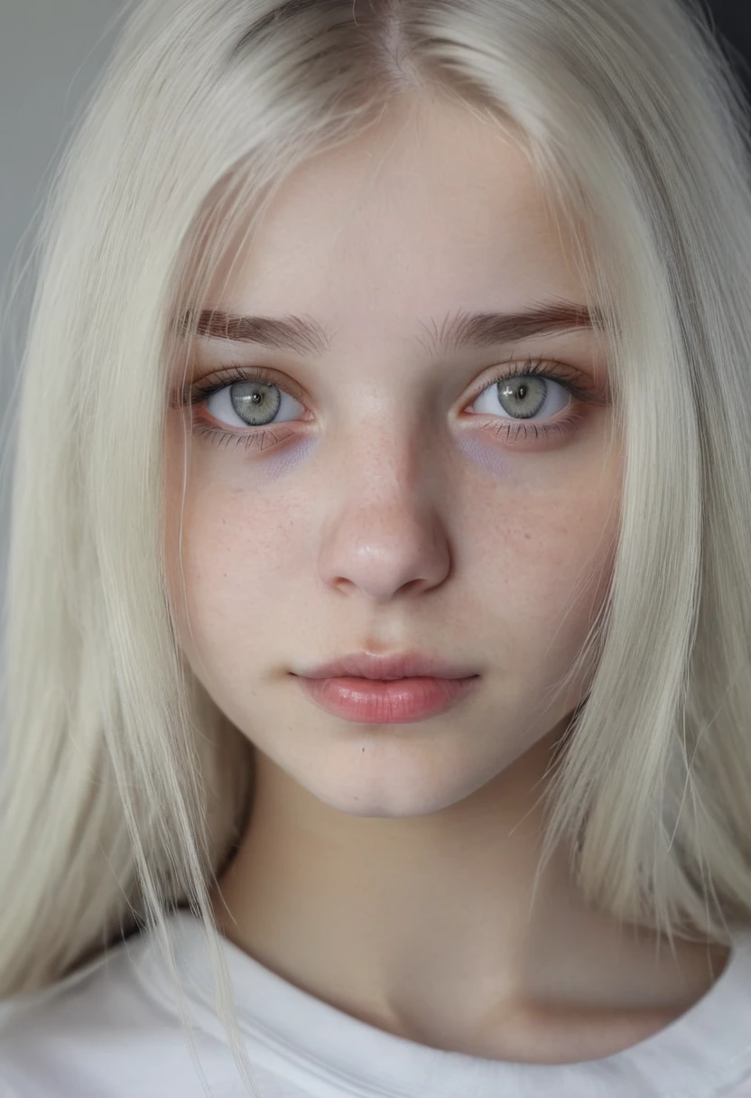 Ultra realistic 4k, beautiful Platinum blonde girl,Swedish girl, 18 years old, pretty grey eyes, beautiful, Sweet face, pale face, 