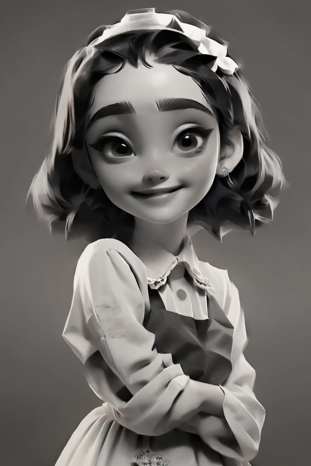 actual,maid,A face as delicate as Audrey Hepburn
(best quality, masterpiece, original photo,Super detailed:1.2), 1 girl,alone,looking at the audience,Smile