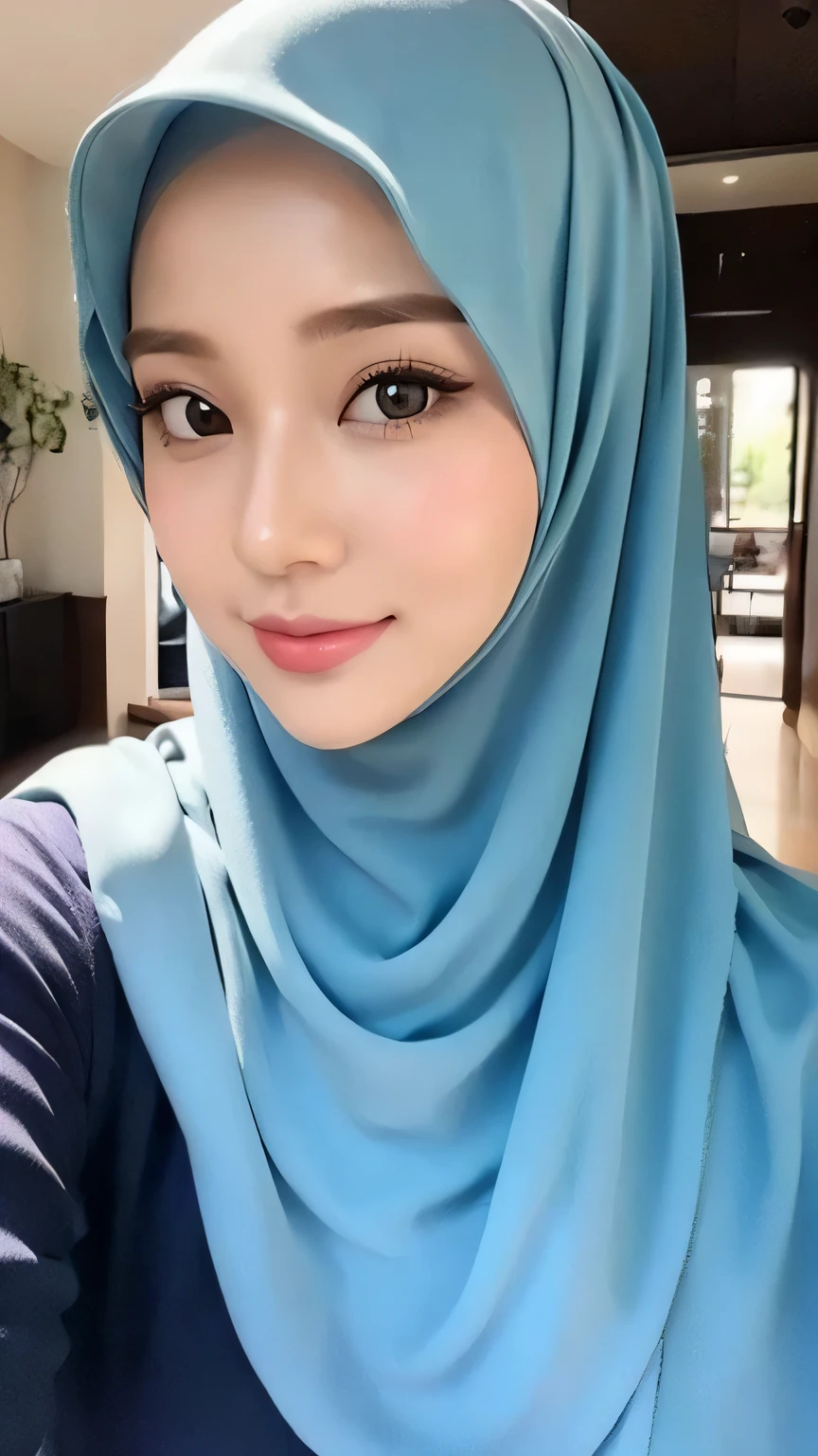 Beautuful Women、hijab, indonesian, realistic,  cars、selfee、The face is cute、Vanrak Ayyans appears. beautiful、alone