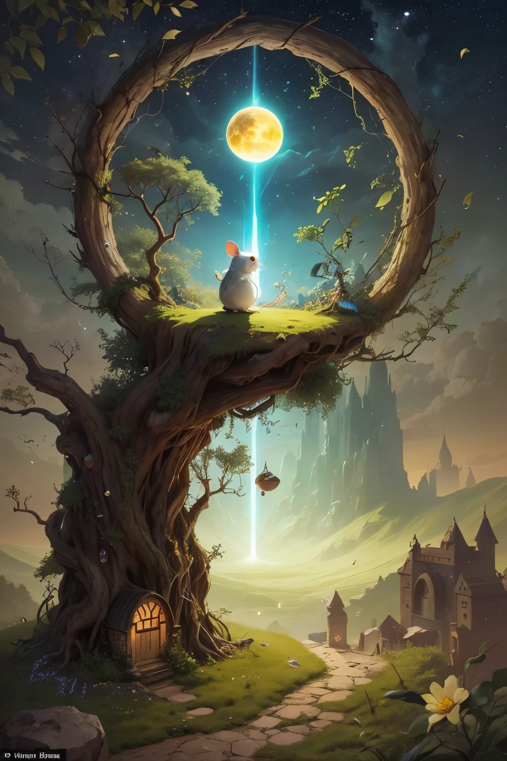 And the lord of creation called out to his meekest creation the diminutive door mouse and said "Go out and strike the mighty gong of the world with all your might, and the door mouse did as he was commanded and crept out of his safe hiding hole along his way to his favorite seed feeding grounds he crept up to the nearest fruiting bush nibbled on a group of seeds one of which fell to the ground with the slightest tremor upon a small pebble and started the mightiest roar of existence and sound from that worldly bell.