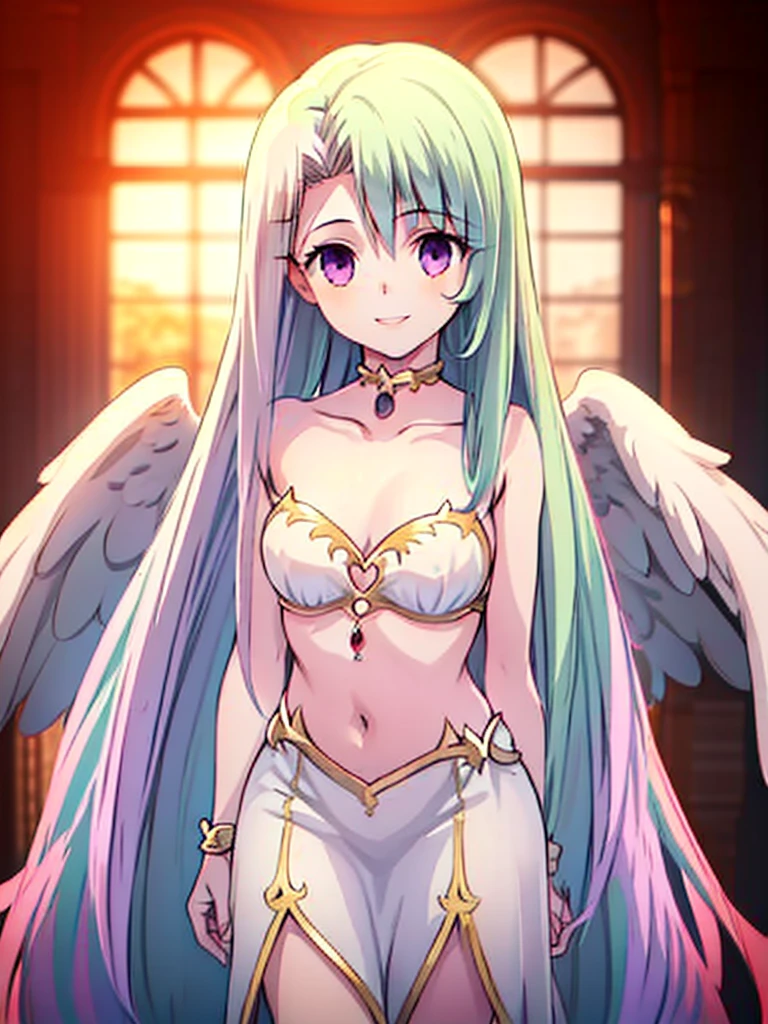 gran calidad ++ Extremely detailed high resolusionolution, very aesthetic, ojos expresivos, (((Cara perfecta))), (((face symmetrical))), ((good anatomy)), (((manos perfectas))), (((8k))), UHD, Fondo de pantalla HD, (((alta calidra detallada, (((((1girl)))))), solamente, Obra maestra, La mejor calidad, high resolusion, Altamente detallado, (illustration), hermosos ojos detallados, (((combatant))), (((1girl))), ((((cuerpo completo)))), (((((((illyasviel von einzbern)))))), (((((princess_celestia)))), ((((forma humana)))), (((((angelic smile))))), ((princesa celestia humanizada)), Celestia, Celestia de My Little Poni, celestia en forma de milf, Cabello largo y ondulado, (((Ojos rojos))), (((strapless tube dress))), (((purple heart promise))), (((((white dress))))), (((orejas blancas de pony))), (((Dedos detallados))), (((((white angel wings))))), (((angel wings spread)))), (((cuerno de unicornio))), Dedos precisos, Manos no antinaturales, strange eye, (((castillo))), interrior, hermoso trono, (((sentada))),