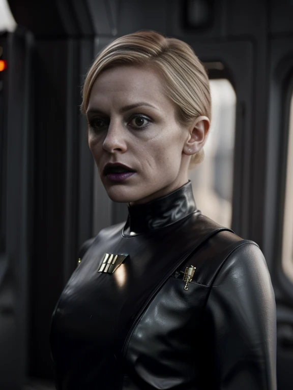 NightsisterMerrin, realistic, 1girl, best quality, dynamic lighting, highly detailed, 8k, science fiction, looking at viewer, pale skin boldred latex