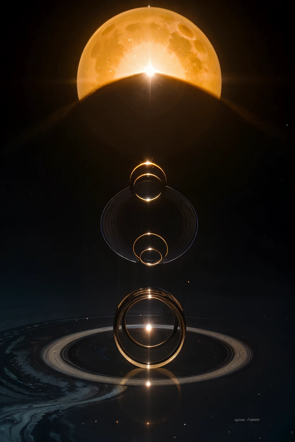 Make a big Blue Sun and surround that Sun, several rings, parecidos com os aneis de Saturno