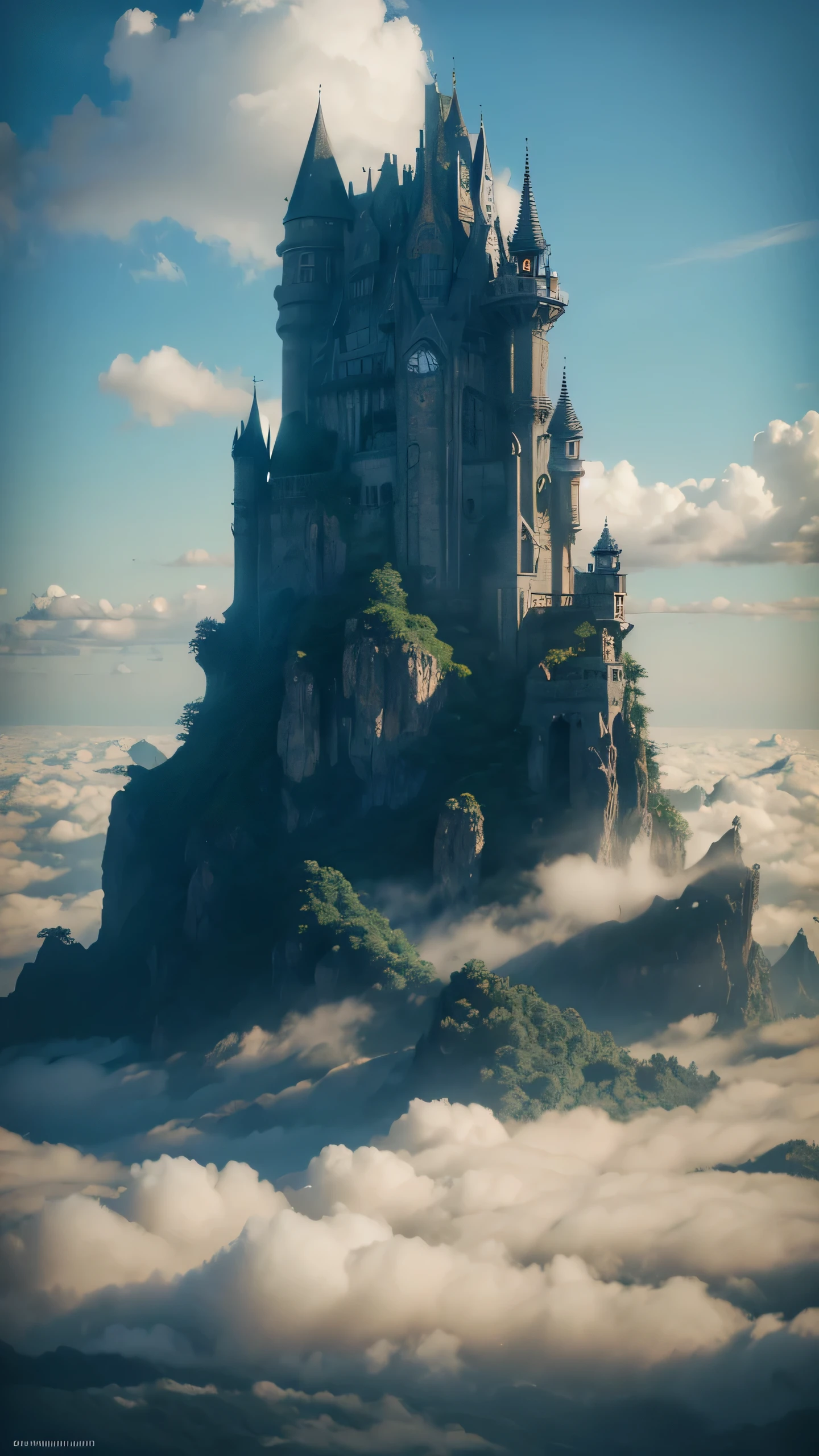 Highest image quality,fantasy,sea of clouds