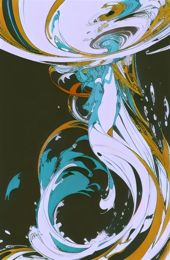 girl、high school girl、(masterpiece, highest quality, official art:1.2), (flat color:1.5),(colorful),looking at the viewer,1 girl,alone, white background, floating colorful water,(2D:1.5)