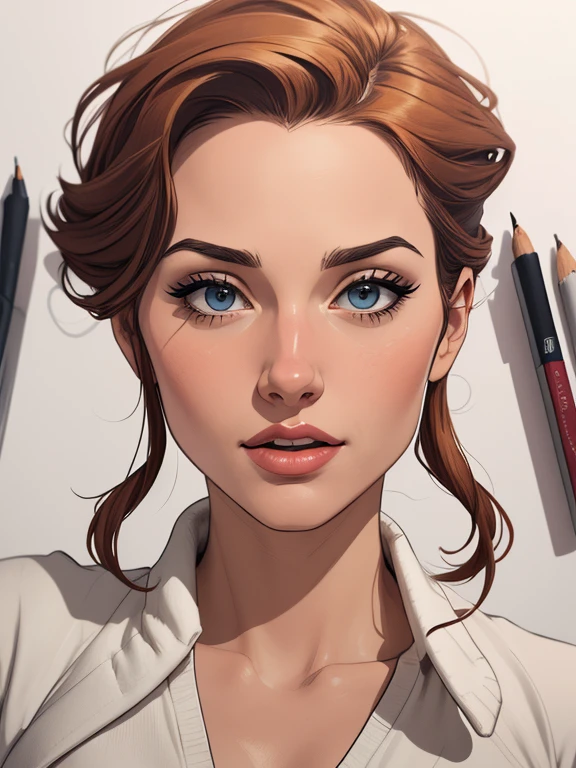 estilo de desenho animado:1.2), mulher Imagem de desenho animado de uma mulher , roupas sensuais , garota super fofa, authoritarian would be facial expressioncartoon style illustration, estilo de arte dos desenhos animados, estilo de arte dos desenhos animados, digital illustration style, design de personagens altamente detalhado, arte digital detalhada fofa, City fan art, design de personagem retrato, beautiful digital illustration, retrato de alta qualidade, arte em quadrinhos, retrato do design do personagem, white background Buso without clothes and medium breasts female character all in Scream the film actresses