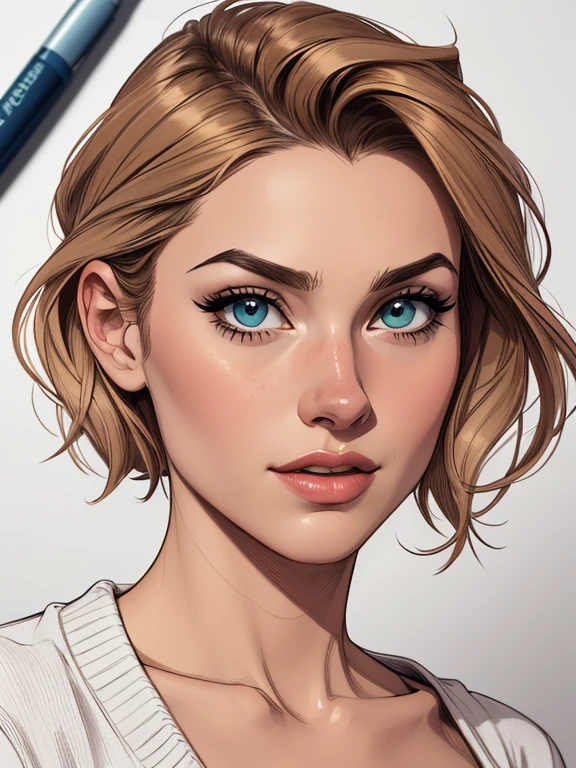 estilo de desenho animado:1.2), mulher Imagem de desenho animado de uma mulher , roupas sensuais , garota super fofa, authoritarian would be facial expressioncartoon style illustration, estilo de arte dos desenhos animados, estilo de arte dos desenhos animados, digital illustration style, design de personagens altamente detalhado, arte digital detalhada fofa, City fan art, design de personagem retrato, beautiful digital illustration, retrato de alta qualidade, arte em quadrinhos, retrato do design do personagem, white background Buso without clothes and medium breasts female character all in Scream the film actresses